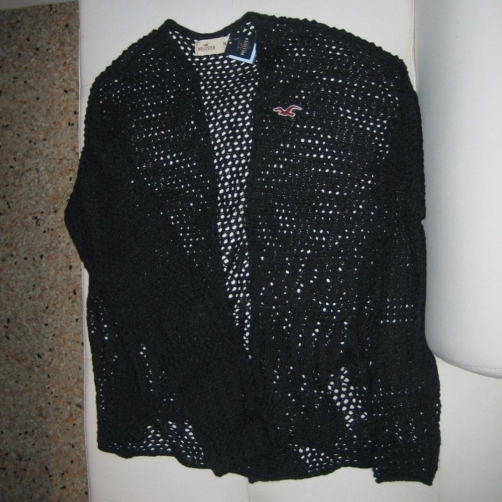 NWT, Navy Blue, Cotton Net Cardigan, Hollister, M